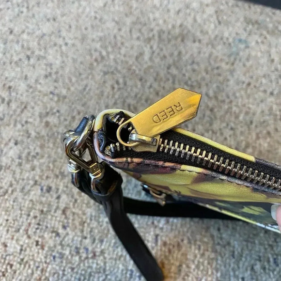 Reed Modern American Luxury Crossbody Wristlet Purse Yellow Abstract Floral - Picture 9 of 9